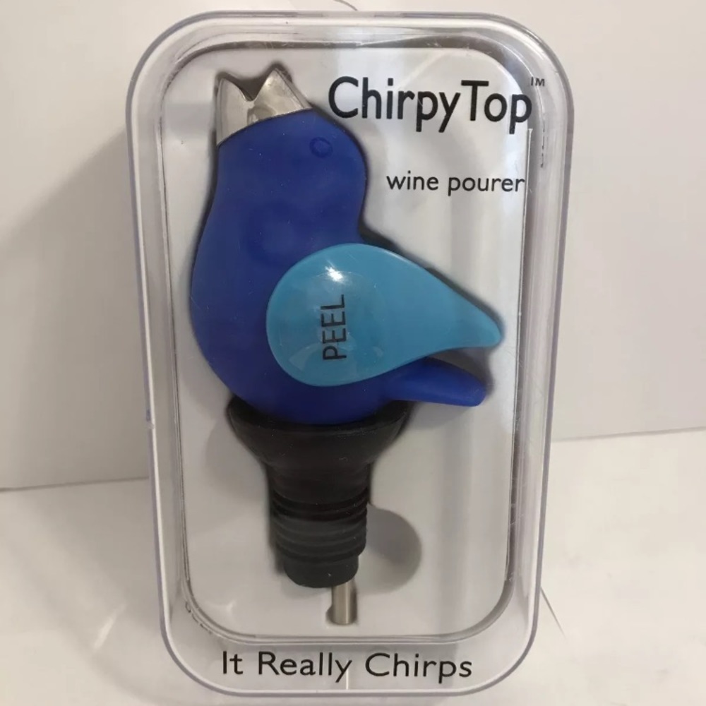 Chirpytop Wine Pourer Cobalt Aqua Stainless Steel